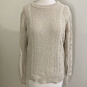 Uniqlo Oatmeal Knit Cotton Acrylic Sweater Small‎